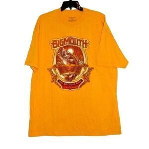 St. Johns Bay BIG MOUTH BEER Size XL Bass Fishing T-Shirt Mustard Yellow NEW
